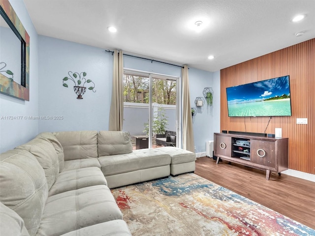 living room featuring wood-type flooring