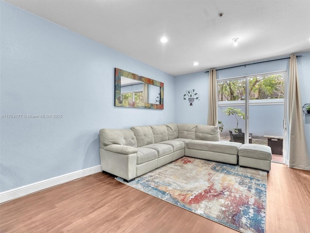 living room featuring hardwood / wood-style flooring