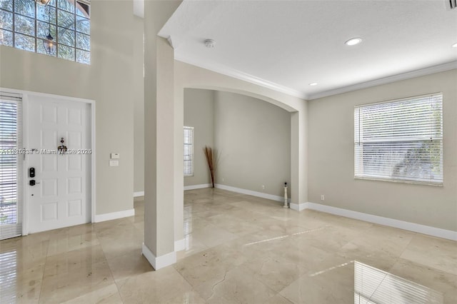 foyer with ornamental molding