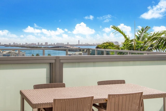 balcony with a water view