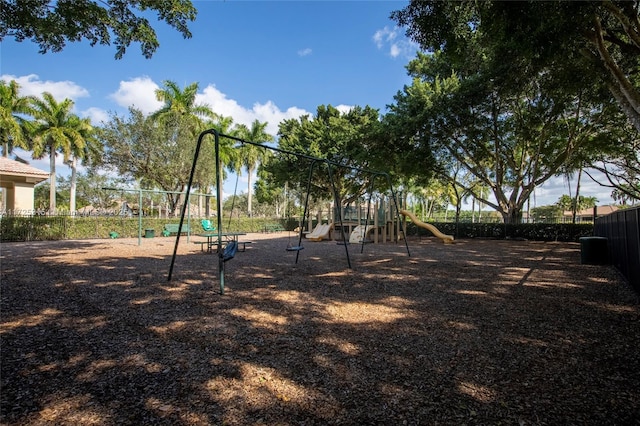 community play area with fence