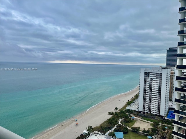 water view featuring a view of the beach