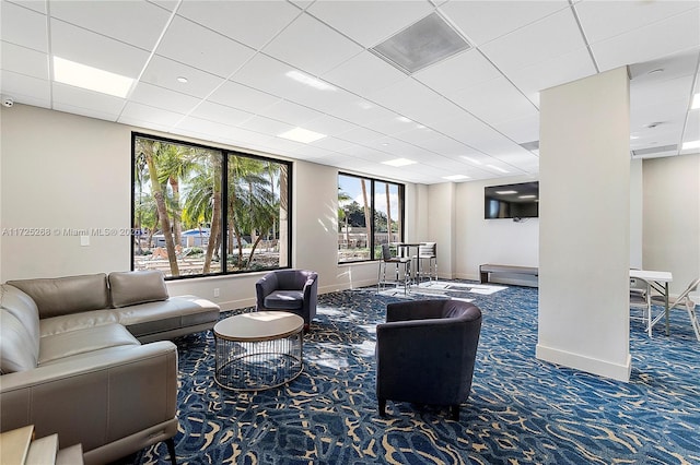 living room featuring carpet flooring