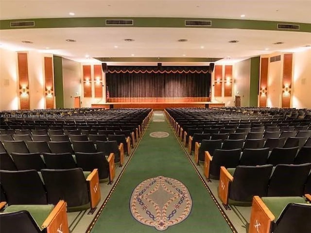 view of carpeted cinema room