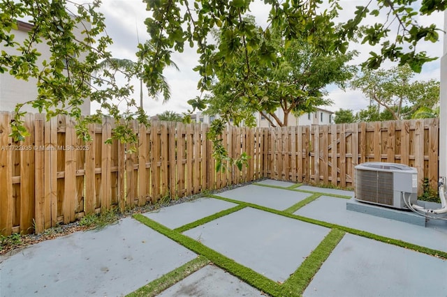 view of patio featuring central AC unit