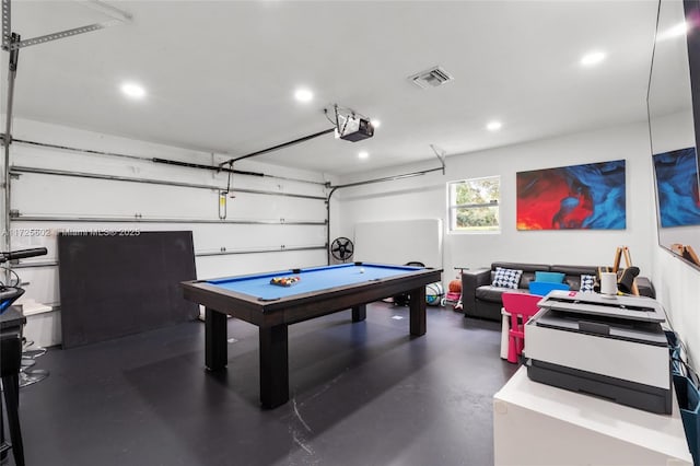 rec room with billiards