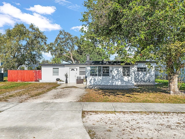 view of single story home