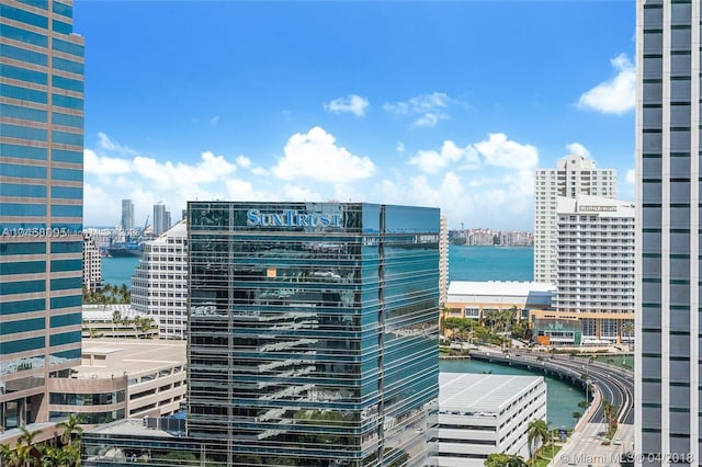 property's view of city with a water view