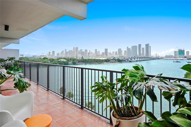 balcony with a water view