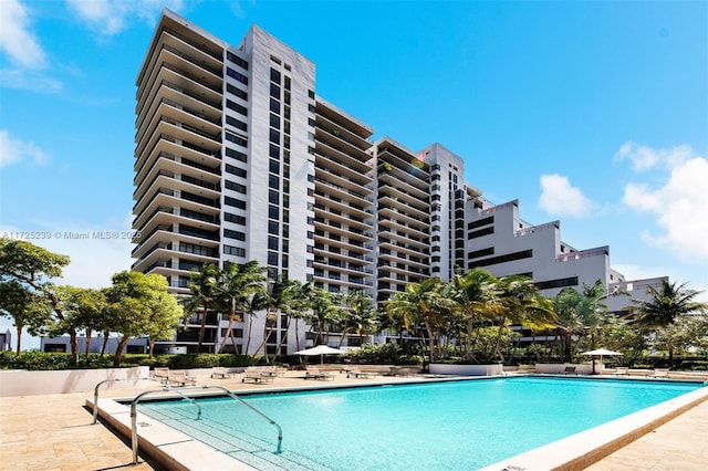 view of pool with a patio