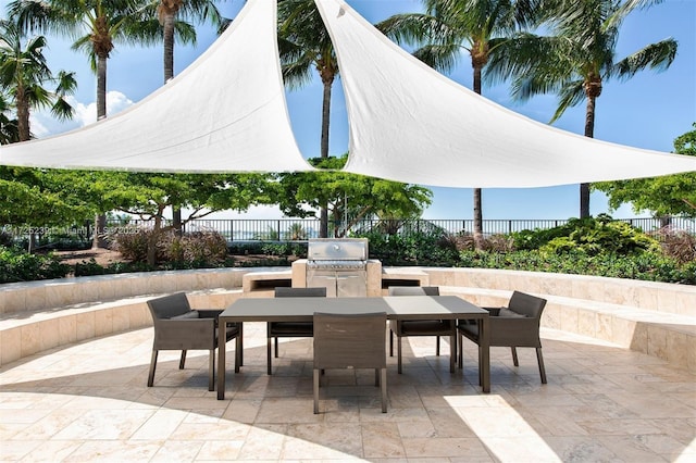 view of patio / terrace with area for grilling and an outdoor kitchen