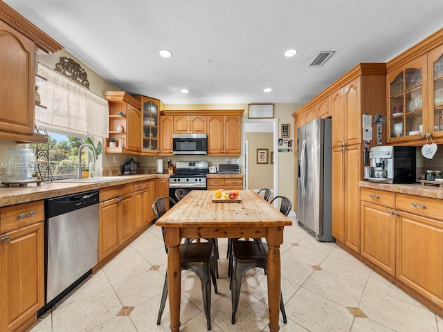 kitchen with stainless steel appliances and sink