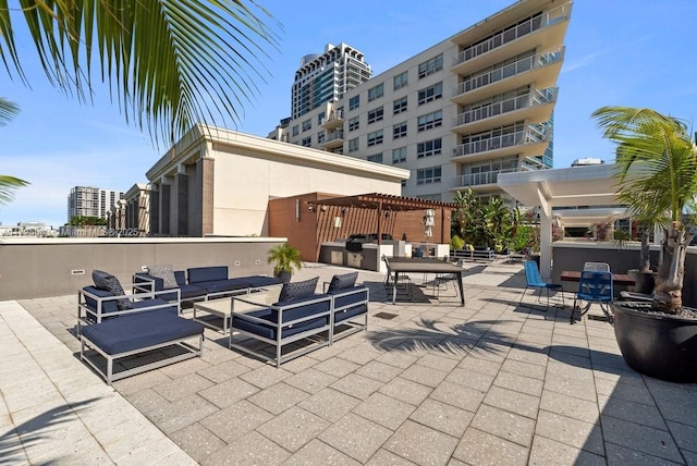 view of patio / terrace featuring a pergola