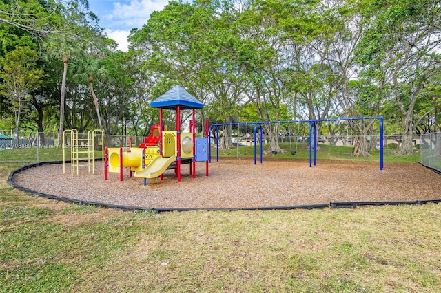 view of play area with a lawn