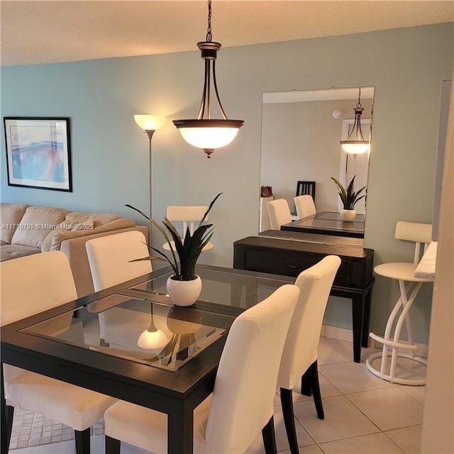 view of tiled dining room