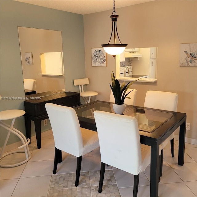 view of tiled dining room