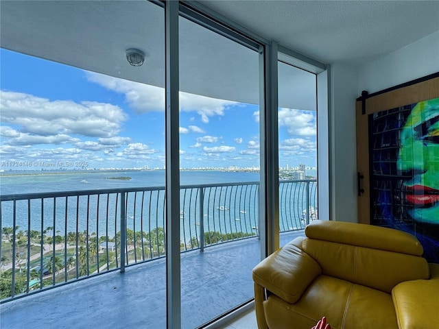 balcony with a water view