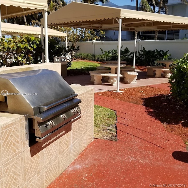 view of patio featuring area for grilling