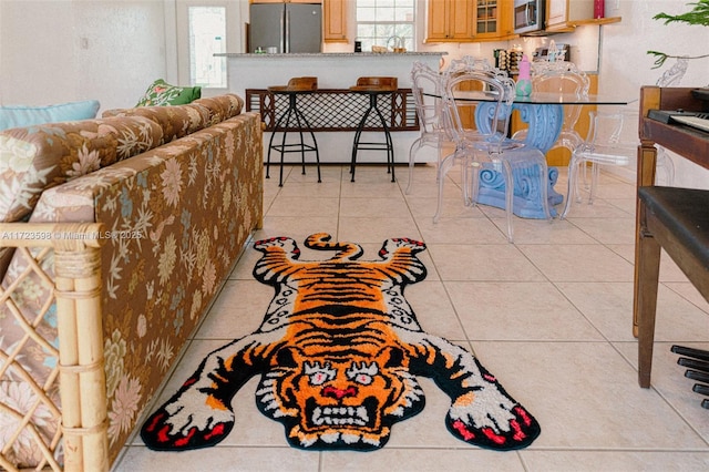 view of tiled living room