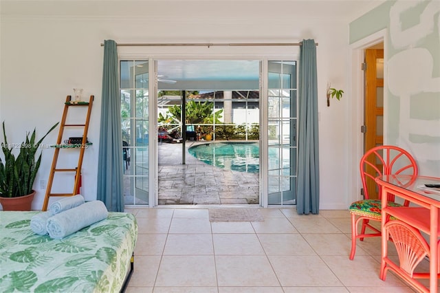 entryway featuring light tile patterned flooring