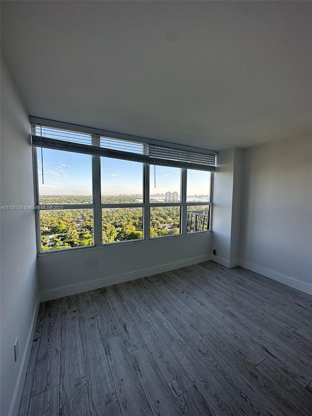 spare room with hardwood / wood-style floors