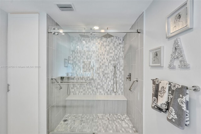 bathroom with an enclosed shower