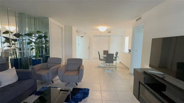 view of tiled living room