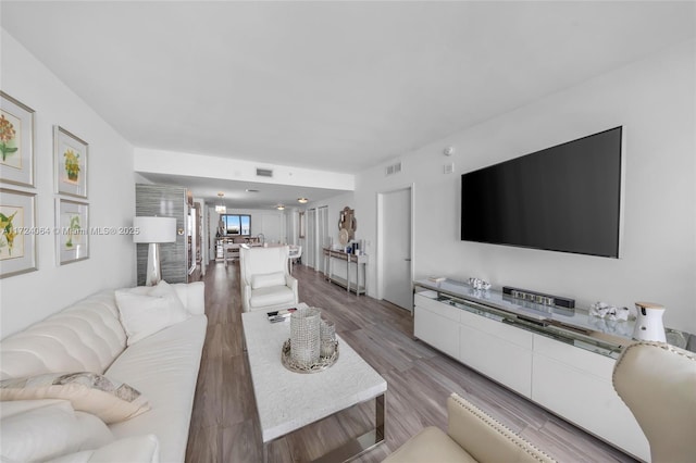 living room featuring hardwood / wood-style flooring