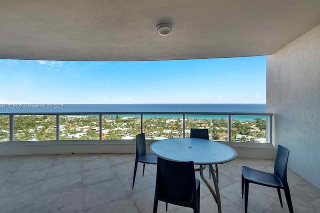 balcony with a water view