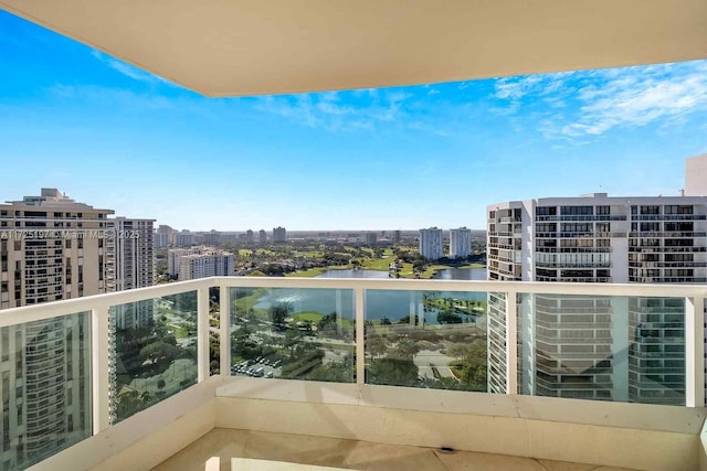 balcony with a water view