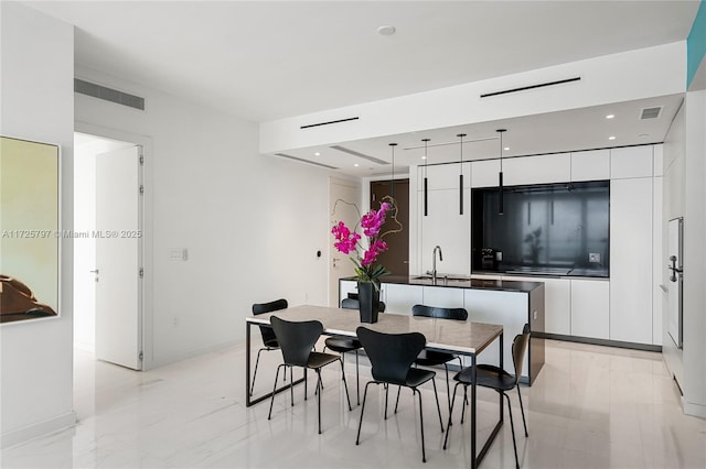 dining area with sink