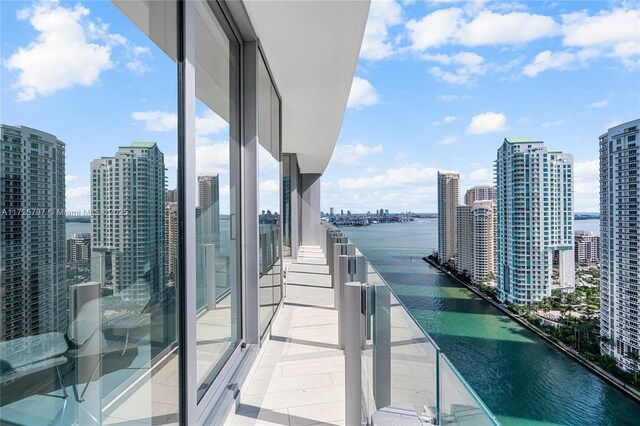 300 Biscayne Blvd Way Unit 2505, Miami, FL 33131 - balcony with a skyline view and a water view