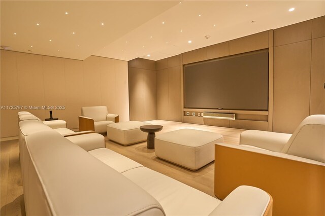 300 Biscayne Blvd Way Unit 2505, Miami, FL 33131 - cinema with light wood finished floors, a decorative wall, and recessed lighting