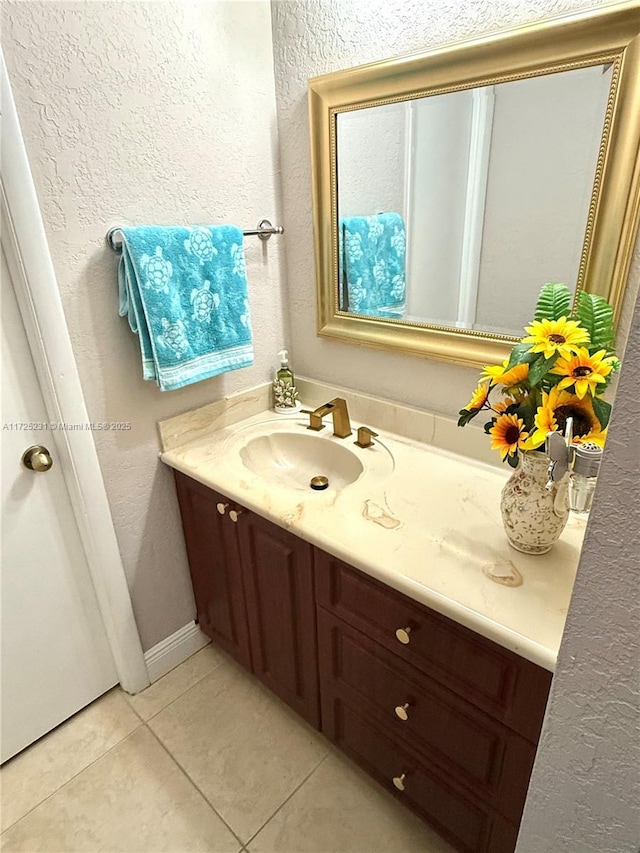bathroom featuring vanity and tile patterned floors