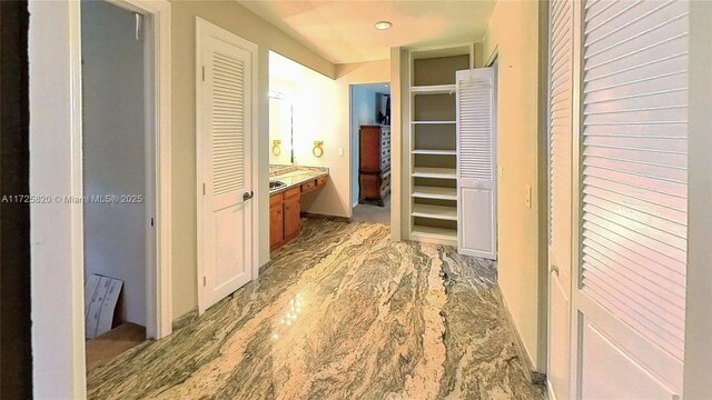 bathroom featuring a tub to relax in