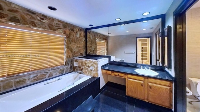 1 E Balfour Rd E, Palm Beach Gardens, FL 33418 - full bath with a bath, vanity, and recessed lighting