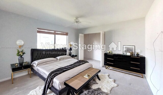 1 E Balfour Rd E, Palm Beach Gardens, FL 33418 - bedroom with carpet floors and ceiling fan