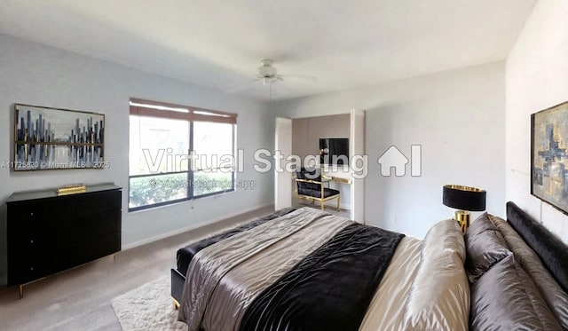 1 E Balfour Rd E, Palm Beach Gardens, FL 33418 - bedroom with carpet floors and ceiling fan