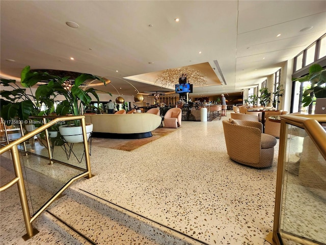 lobby with recessed lighting