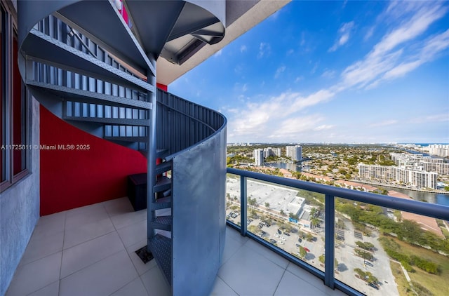 balcony featuring a view of city