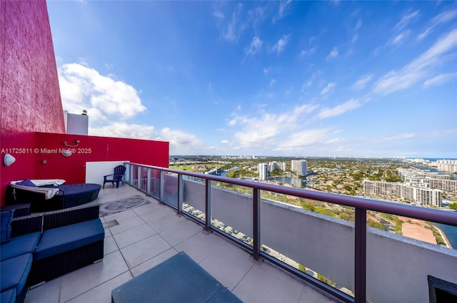 balcony with a city view