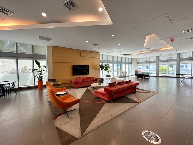 building lobby featuring visible vents