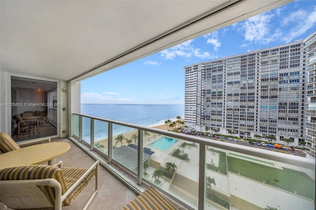 balcony with a water view