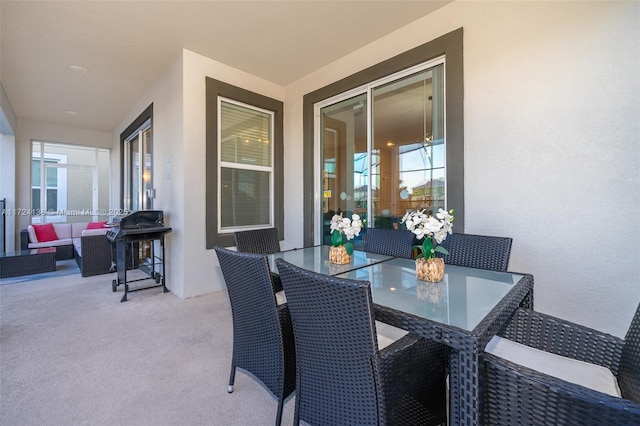 view of patio with an outdoor living space