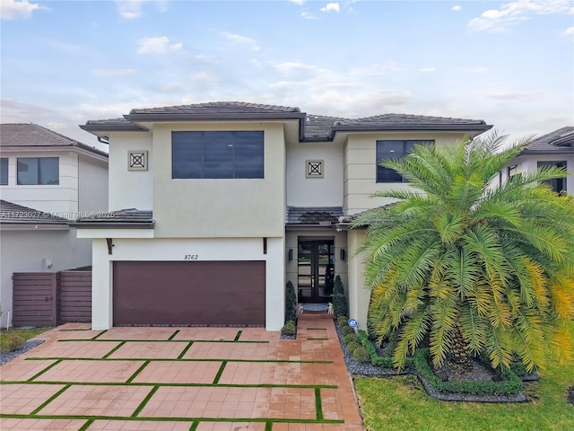 view of front of house with a garage