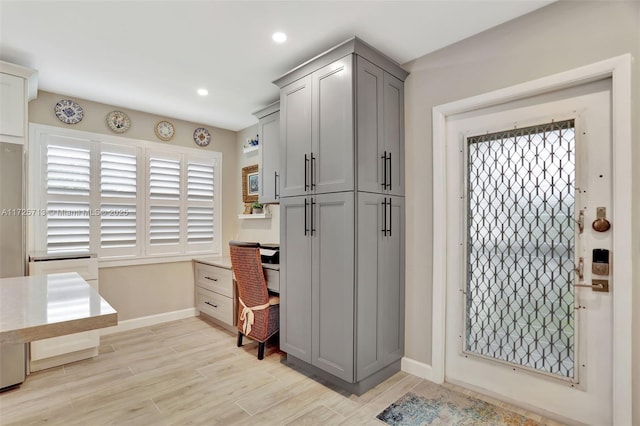 interior space featuring light hardwood / wood-style floors