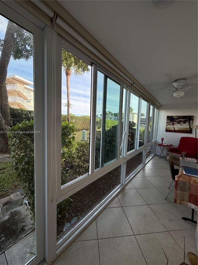 view of unfurnished sunroom