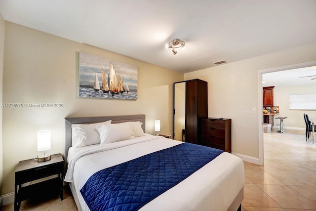 view of tiled bedroom