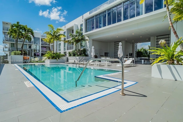 view of pool with a patio area