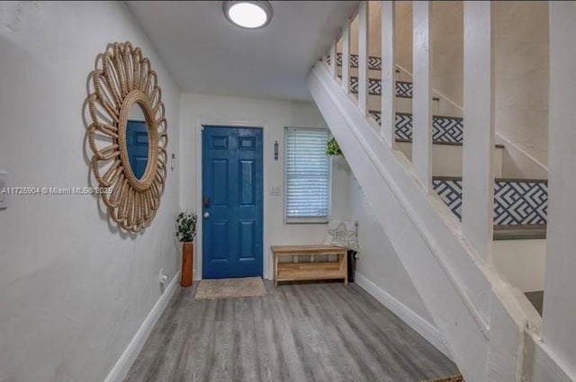 entryway featuring hardwood / wood-style floors